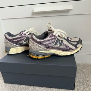New Balance Gray and Purple Sneakers with Athletic Silhouette